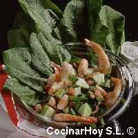 ENSALADA DE ESPINACAS CON LANGOSTINOS
