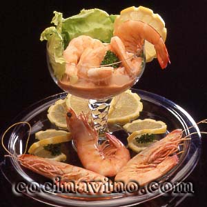 C�CTEL DE LANGOSTINOS Y RAPE